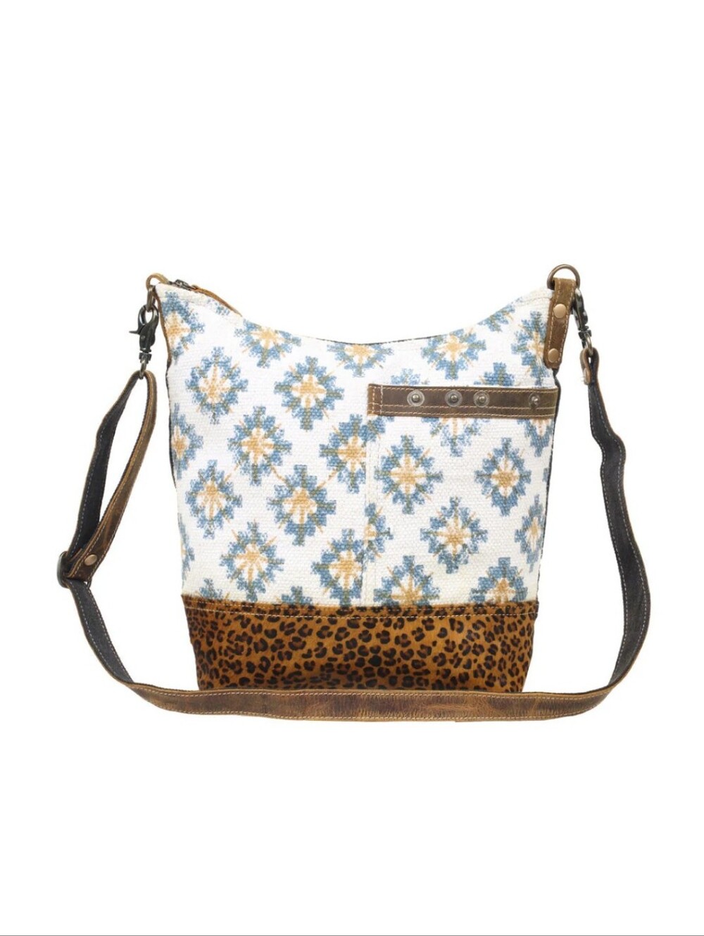 NWT Leather and Woven Hobo Bag by Myra Bags